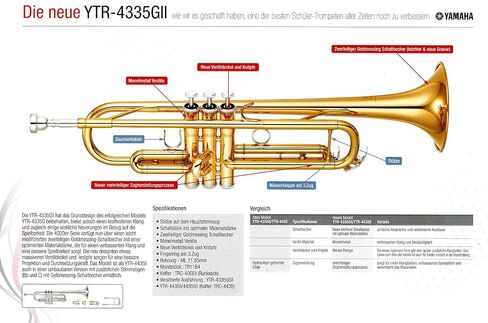 بوق ياماها YTR-4335GII متوسط ​​بي بي - طلاء ذهبي in Kuwait