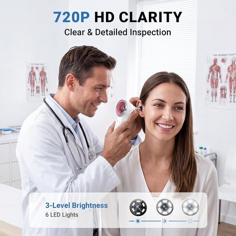 ScopeAround Digital Otoscope Camera w/Built-in Screen, Otoscope with Light Ear Scope for Home Use, Ear Light Otoscope with Camera, Easy Viewing for Everyday Ear Checks, Android/iPhone in Kuwait