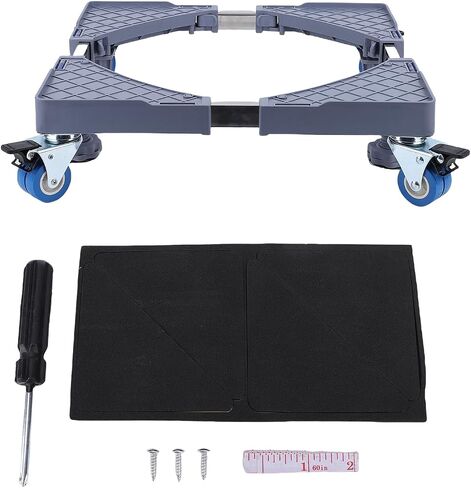 WALFRONT Heavy Duty Adjustable Fridge Stand Mobile Base Appliance Dolly with 4 Wheels and Support Feet for Refrigerator Washer Dryer Cabinet in Kuwait