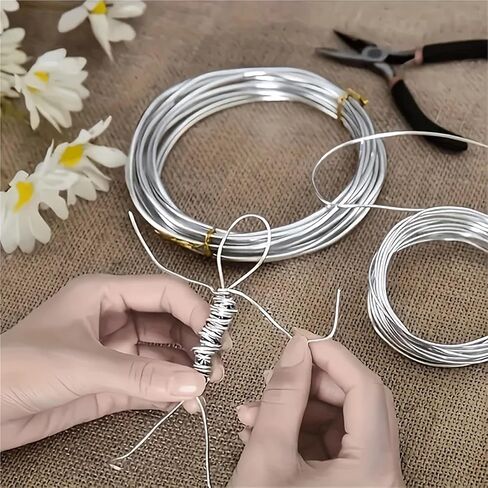 قطر 0.8 مم سلك ألومنيوم للحرف اليدوية شديد التحمل قابل للانحناء DIY لنماذج الدمى وحرف أشجار البونساي، 1 لفة (5 متر (16.4 قدم)) in Kuwait