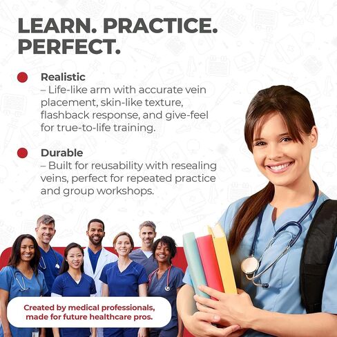 The Apprentice Doctor Phlebotomy Practice Arm Kit with Online Learning – Skill-Building Model Arm for Students, Beginners & Home Study in Kuwait