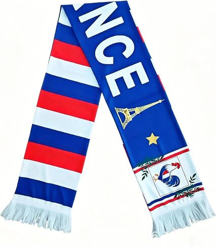 2026 World Cup France Soccer Fan Scarf, Double Sided Scarf for Sport Fans in Kuwait