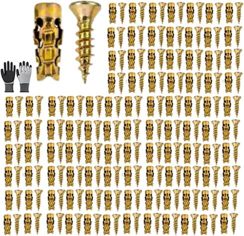 Hinge Repair Screw & Expansion Anchor, 100 Set Metal Expansion Hinge Repair Anchor Set, for Cabinet Hinge Repair & Stripped Thread Restoration, Secure Cabinet Door Fastening (100pcs) in Kuwait