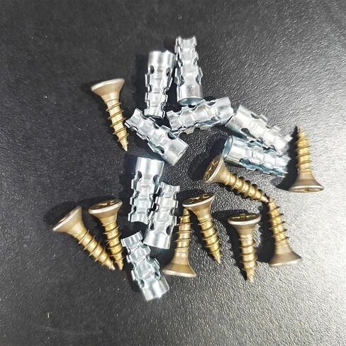 Hinge Repair Screw & Expansion Anchor, 100 Set Metal Expansion Hinge Repair Anchor Set, for Cabinet Hinge Repair & Stripped Thread Restoration, Secure Cabinet Door Fastening (100pcs) in Kuwait