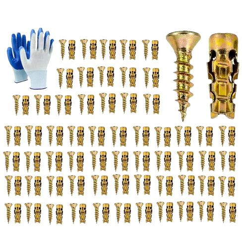6×14mm Short Expansion Screw Set for Cabinet Hinge Repair & Stripped Thread Restoration, 50/100set Secure Cabinet Door Fastening, Short Expansion Wall Anchors (100) in Kuwait