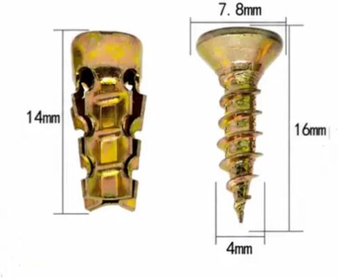 Hinge Repair Screw & Expansion Anchor, 100 Set Metal Expansion Hinge Repair Anchor Set, for Cabinet Hinge Repair & Stripped Thread Restoration, Secure Cabinet Door Fastening (100pcs) in Kuwait