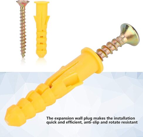 Generic Wall Anchors and Screws Kit, Plastic Expansion Plugs with Self Tapping Screws, Fastener Set for Concrete Brick Wall Mounting, Easy Install Hardware (Φ8mm 50pcs/pack) in Kuwait