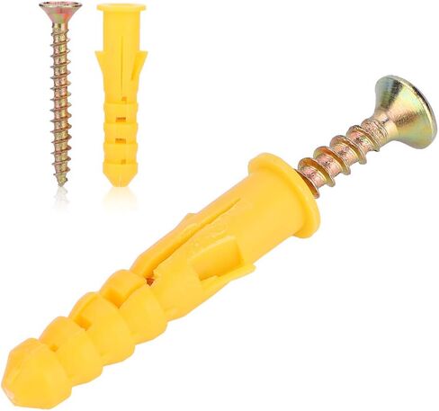 Generic Wall Anchors and Screws Kit, Plastic Expansion Plugs with Self Tapping Screws, Fastener Set for Concrete Brick Wall Mounting, Easy Install Hardware (Φ8mm 50pcs/pack) in Kuwait