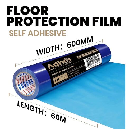 ADHES Floor Protection Film 24" x 200’ Self Adhesive Floor Protector for Moving and Construction, Protection of Hardwood, Tile, Other Hard Surfaces in Kuwait