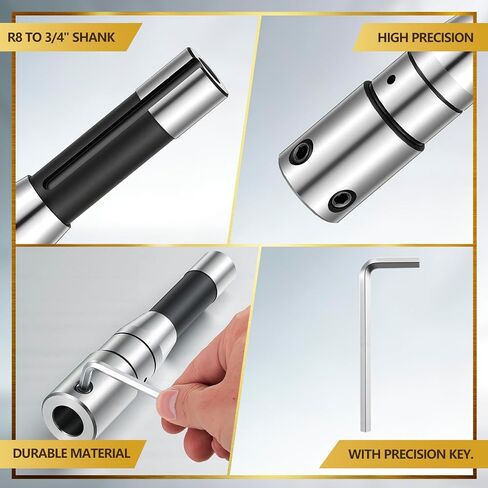 Annular Cutter Arbor Adapter, R8 to 3/4" Weldon Shank Compatible with Bridgeport Milling Machine, Hardened Steel, High Precision CNC Machined, 7/16"-20 Drawbar Compatible(Standard) in Kuwait