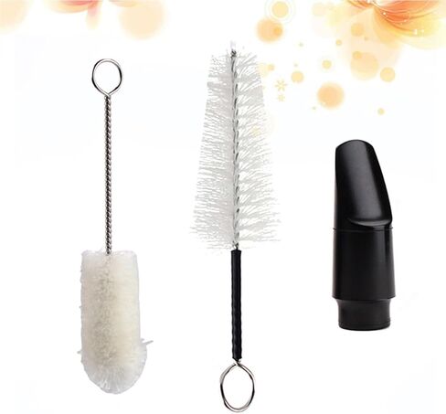 HOMSFOU Soprano Saxophone Mouthpiece Plastic Material with 2pcs Cleaning Brushes Easy-blowing and Smooth Tone for Saxophone for Saxophonists in Saudi Arabia