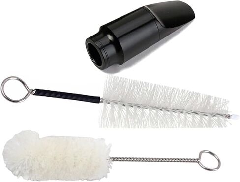 HOMSFOU Soprano Saxophone Mouthpiece Plastic Material with 2pcs Cleaning Brushes Easy-blowing and Smooth Tone for Saxophone for Saxophonists in Saudi Arabia