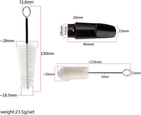 HOMSFOU Soprano Saxophone Mouthpiece Plastic Material with 2pcs Cleaning Brushes Easy-blowing and Smooth Tone for Saxophone for Saxophonists in Saudi Arabia