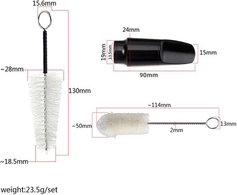 Luxshiny 2pcs Soprano Saxophone Mouthpiece Brush with Cleaning Brushes for Musical Instrument Maintenance Use Swabs for Saxophone Care and Tone Quality Preservation in Saudi Arabia