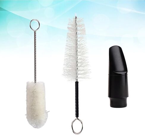 Luxshiny 2pcs Soprano Saxophone Mouthpiece Brush with Cleaning Brushes for Musical Instrument Maintenance Use Swabs for Saxophone Care and Tone Quality Preservation in Saudi Arabia