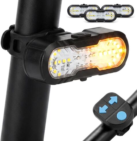 Bike Tail Light with Wireless Remote Turn Signals, USB Rechargeable Bicycle Rear Light, Waterproof LED Cycling Safety Warning Light for Mountain Road Bikes in Saudi Arabia