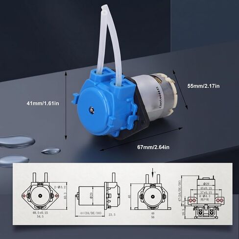 Peristaltic Pump 5W 60ml per Minute, 24V DC Brush Motor, Compact Lightweight for Liquid Transfer Sampling Watering in Saudi Arabia