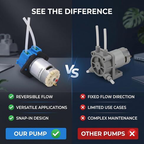 Peristaltic Pump 5W 60ml per Minute, 24V DC Brush Motor, Compact Lightweight for Liquid Transfer Sampling Watering in Saudi Arabia