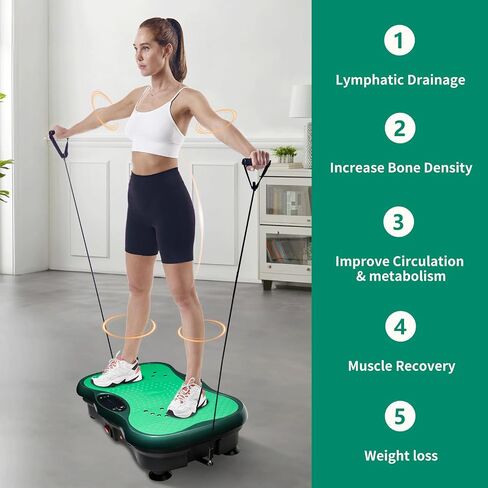 Vibration Plate Exercise Machine for Whole Body Workout, Professional Vibrating Plate with 330lbs Capacity, 5 Preset Programs & Bluetooth for Home Office Lymphatic Drainage & Weight Loss in Saudi Arabia