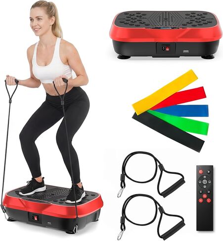 ALSO GO Vibration Plate Exercise Machine, 200 Speeds & 10 Models, 500LB Capacity, LED Display, Bluetooth Audio, Large Shake Plate with Loop Bands for Full Body Fitness, Lymphatic Drainage, Pain Relief in Saudi Arabia