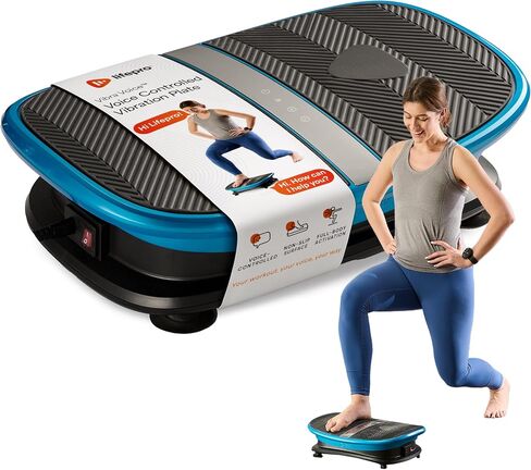 Lifepro Vibra Voice Vibration Plate Exercise Machine — Voice Control & Optional Heat Function Curved Vibrating Platform Machine with 30 Speed Levels — Whole Body Vibration Plate for Lymphatic Drainage in Saudi Arabia