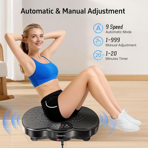 Vibration Plate Exercise Machine - Vibrating Plate for Lymphatic Drainage, 999 Adjustable Speeds Vibrate Stand Shake Board, 330Lbs Capacity Whole Body Workout for Weight Loss, Shaping in Kuwait