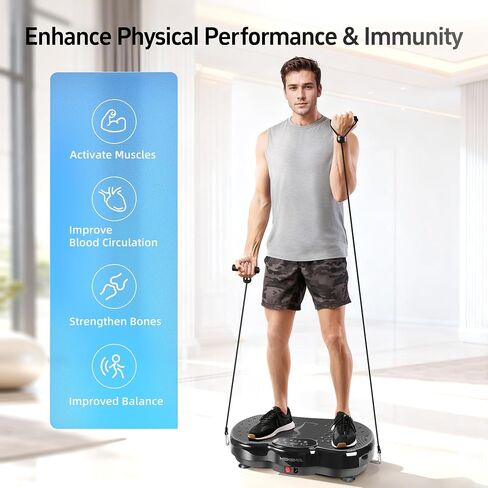 Vibration Plate Exercise Machine - Vibrating Plate for Lymphatic Drainage, 999 Adjustable Speeds Vibrate Stand Shake Board, 330Lbs Capacity Whole Body Workout for Weight Loss, Shaping in Kuwait