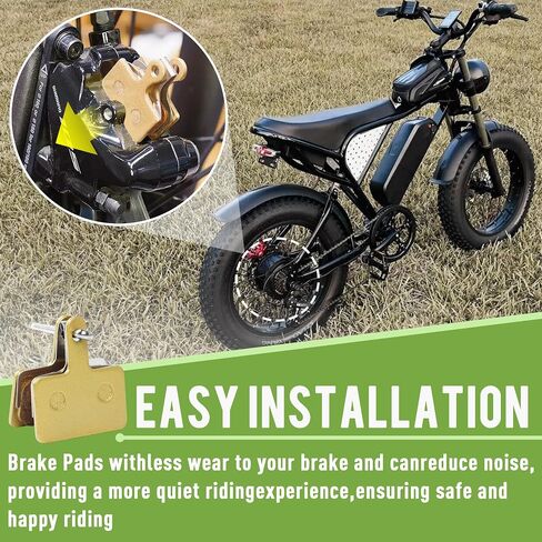 4-Pairs Pack Semi-Metallic E-Bike Brake Pads-Compatible with Ridstar Q20 MINI/H20/Q20 Lite & OUXI V8 Electric Bikes, Front/Rear Disc Brake Pads Kit for Smooth, Low-Noise Braking and Easy Installation in Kuwait