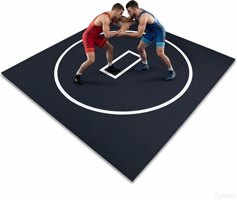 10' x 10' / 10' x 6.5' Martial Arts Mat, Foldable Wrestling & Grappling Mat with Thick XPE Foam, Non-Slip Home Gym Training Mat for BJJ, MMA, Judo & Fitness in Kuwait