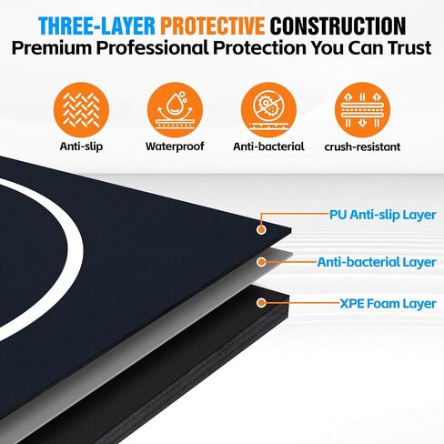 10' x 10' / 10' x 6.5' Martial Arts Mat, Foldable Wrestling & Grappling Mat with Thick XPE Foam, Non-Slip Home Gym Training Mat for BJJ, MMA, Judo & Fitness in Kuwait
