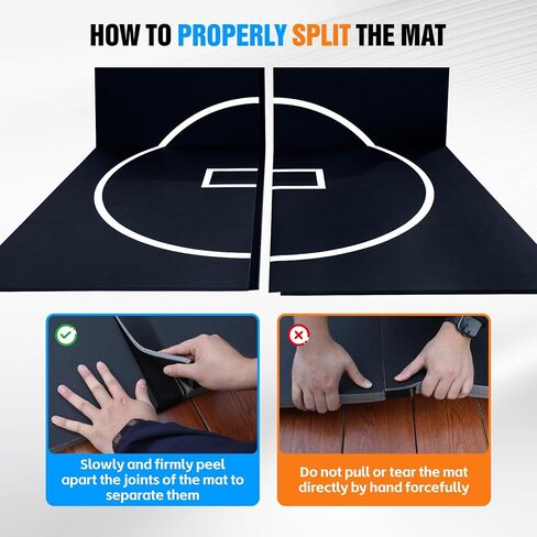 10' x 10' / 10' x 6.5' Martial Arts Mat, Foldable Wrestling & Grappling Mat with Thick XPE Foam, Non-Slip Home Gym Training Mat for BJJ, MMA, Judo & Fitness in Kuwait