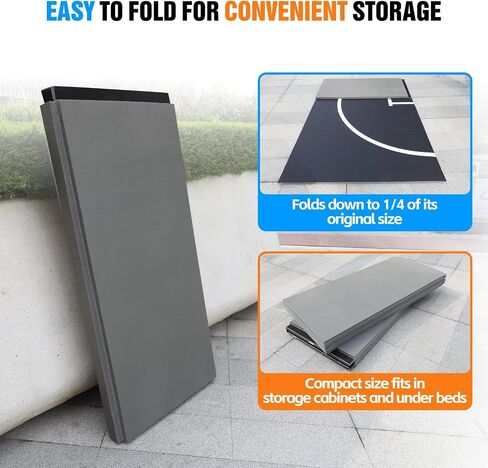 10' x 10' / 10' x 6.5' Martial Arts Mat, Foldable Wrestling & Grappling Mat with Thick XPE Foam, Non-Slip Home Gym Training Mat for BJJ, MMA, Judo & Fitness in Kuwait