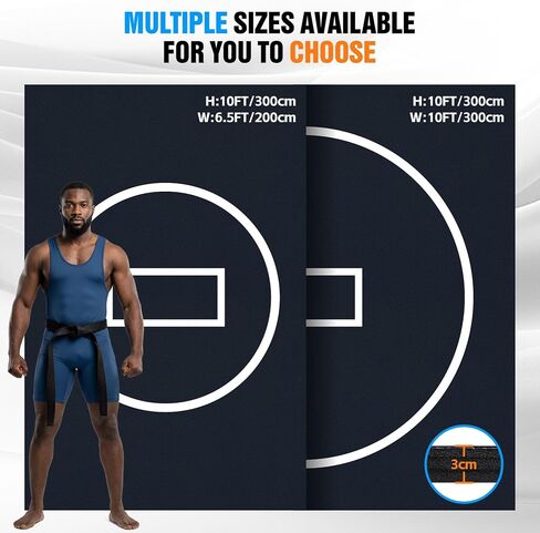 10' x 10' / 10' x 6.5' Martial Arts Mat, Foldable Wrestling & Grappling Mat with Thick XPE Foam, Non-Slip Home Gym Training Mat for BJJ, MMA, Judo & Fitness in Kuwait
