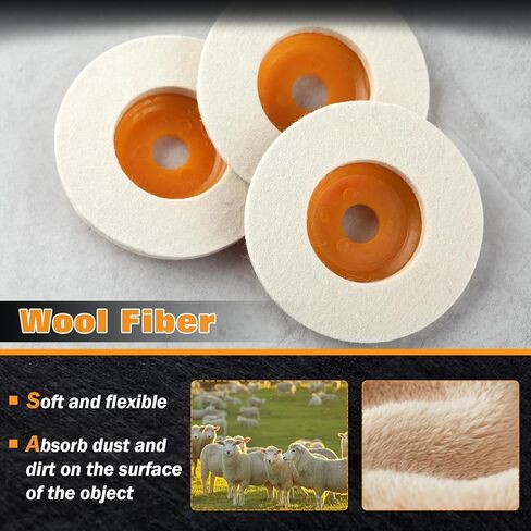 10pcs 4 Inch Wool Felt Polishing Wheel Disc Round Wool Felt Disc Wheel Pad in Kuwait