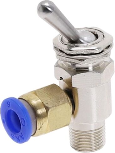 Air Pneumatic Mechanical Valve TAC-3V Exhaust 2 Position Way ON/Off M5 Thread Toggles Switch Valves with Fiitting in Kuwait