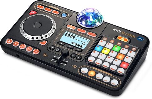 VTech Kidi DJ Mix (Black), Toy DJ Mixer for Kids with 15 Tracks and 4 Music Styles, with Lights and Effects, Educational Toy, Interactive Toy for Kids Aged 6 Years +,10.4 x 35.8 x 24.3 cm in Kuwait