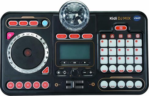 VTech Kidi DJ Mix (Black), Toy DJ Mixer for Kids with 15 Tracks and 4 Music Styles, with Lights and Effects, Educational Toy, Interactive Toy for Kids Aged 6 Years +,10.4 x 35.8 x 24.3 cm in Kuwait