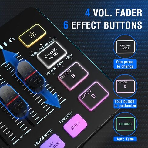جهاز مزج الصوت للألعاب من FIFINE مع حزمة كابل XLR، وجهاز بث RGB PC مع كابل ميكروفون، وواجهة XLR، وخافت الصوت، وزر كتم الصوت، وميكروفون الكمبيوتر للتسجيل/البودكاست/الصوت/صوت اللعبة (SC3+L9) in Kuwait