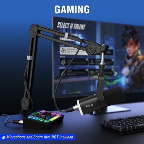 جهاز مزج الصوت للألعاب من FIFINE مع حزمة كابل XLR، وجهاز بث RGB PC مع كابل ميكروفون، وواجهة XLR، وخافت الصوت، وزر كتم الصوت، وميكروفون الكمبيوتر للتسجيل/البودكاست/الصوت/صوت اللعبة (SC3+L9) in Kuwait