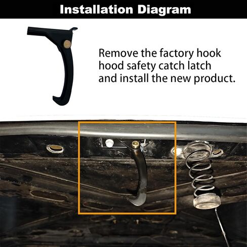 Hooke Road Hood Latch Safety Catch for 2007-2018 Jeep Wrangler JK | Replacement Part #55395654AA in Kuwait