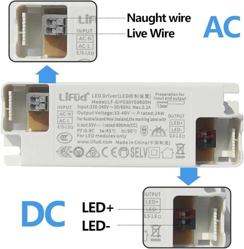 محرك LED بدون وميض LF-GIRxxxYS Series 135mA 200mA 300mA 600mA 700mA 900mA 1000mA1200mA 1300mA1400mA1500mA مصدر الطاقة (LF-GIF040YS1000H) in Kuwait