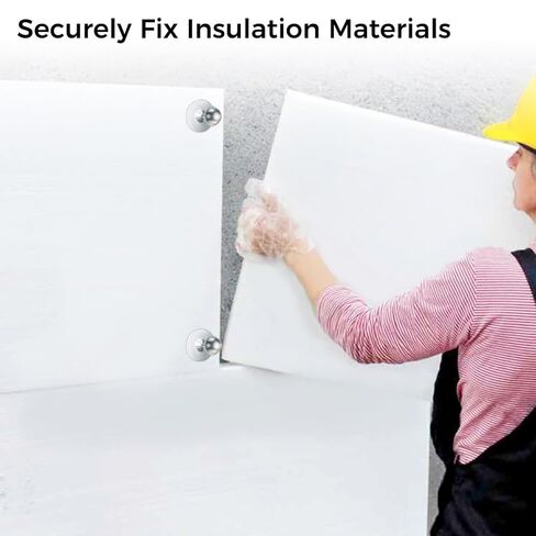 100 pcs Perforated Insulation Pins, 2.5 in Insulating Nails, 1.5 in Self Locking Washers, 7/8 in Dome Cap Washers, Aluminum Insulation Fasteners for Wall and Ceiling in Kuwait