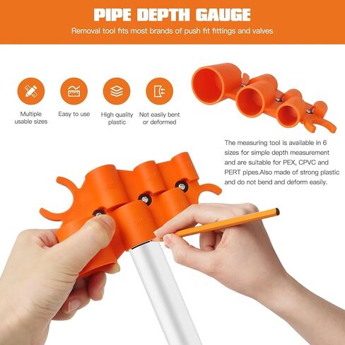 1/8'' to 1-5/8'' Inner Outer Reamer Pipe Tubing Chamfer Tool for PVC/PPR/CPVC/Brass/Aluminum Pipe, 1/4'' - 1'' Depth Gauge and Pipe Deburring Tool Kit(2025 Upgraded) in Kuwait