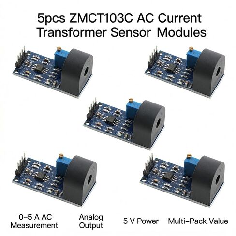 5pcs ZMCT103C AC Current Transformer Sensor Module, 0–5 A Single‑Phase, 5 V Supply, Analog Output in Kuwait