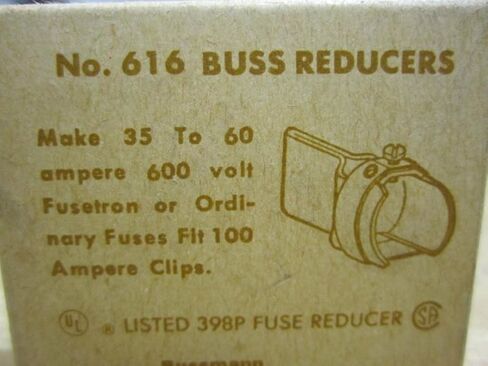 COOPER BUSSMANN 616 Fuse Reducer, 60AMP, 600VAC, 1PAIR/Box in Kuwait