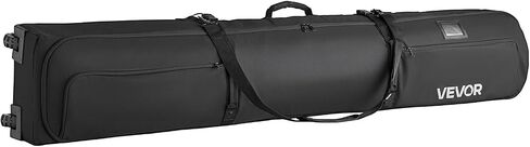 VEVOR Ski Roller Bag, Padded Snowboard Bag with Wheels for Air Travel, 600D Waterproof Oxford Fabric, with Adjustable Straps, for Skis Poles Goggles Gloves Helmet Boots in Kuwait