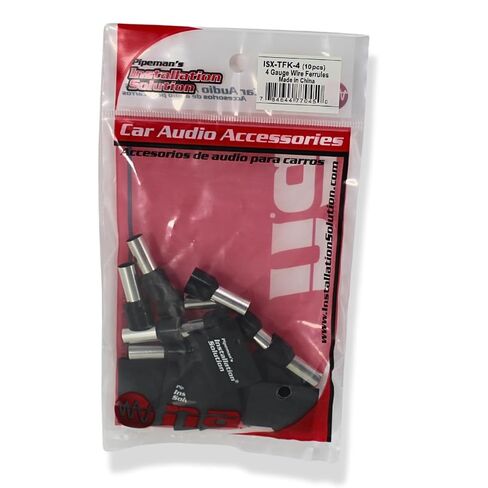 Audiopipe 4 Gauge Wire Ferrules with Heat Shrink 10 Pack ISX-TFK-4 in Kuwait