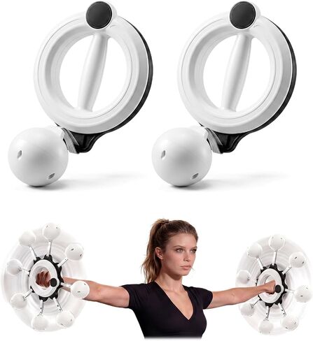 2 Pack Arm Exerciser Hoop 360° Rotating Forearm Trainer, Portable Flabby Arm Shoulder Workout Equipment for Home Office Men Women Upper Body Fitness in Kuwait