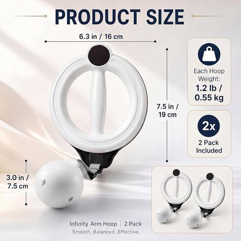 2 Pack Arm Exerciser Hoop 360° Rotating Forearm Trainer, Portable Flabby Arm Shoulder Workout Equipment for Home Office Men Women Upper Body Fitness in Kuwait
