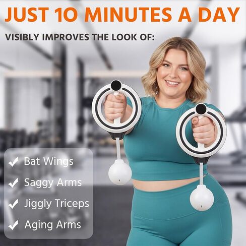 2 Pack Arm Exerciser Hoop 360° Rotating Forearm Trainer, Portable Flabby Arm Shoulder Workout Equipment for Home Office Men Women Upper Body Fitness in Kuwait